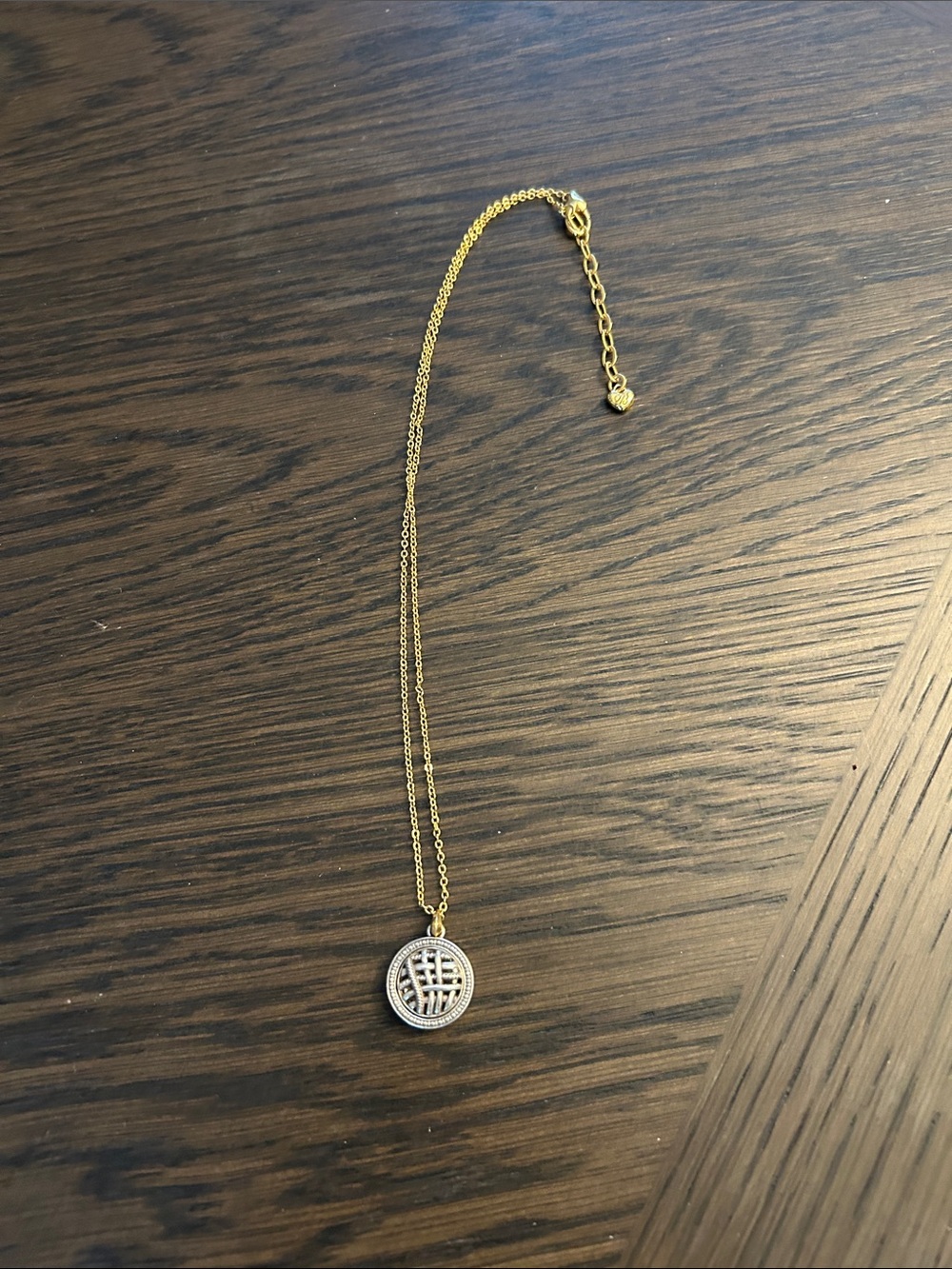 Brighton Neptune’s Rings Woven Two-Tone Gold and Silver Crystal Round Necklace - Picture 3 of 5